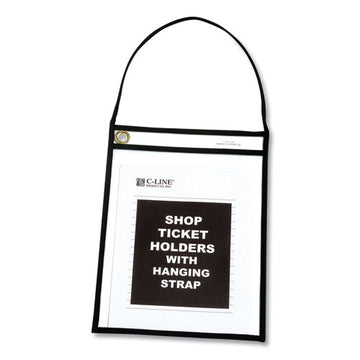 C-Line® 1-pocket Shop Ticket Holder W-strap, Black Stitching, 75-sheet, 9 X 12, 15-box freeshipping - TVN Wholesale